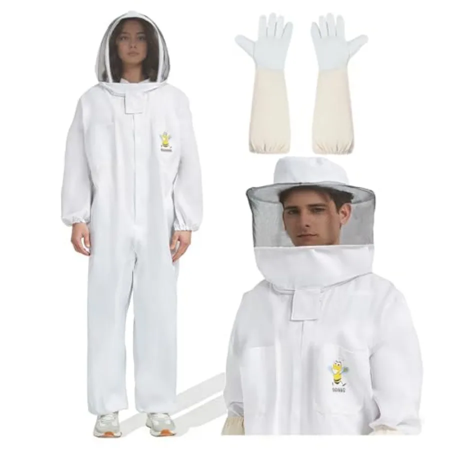 

Professional Beekeeping and Beekeeping Equipment Proof2Pc- Ventilated Fencing Veil Hood Vented Beekeeper Outfit Backyard Adult Beekeeping Equipment