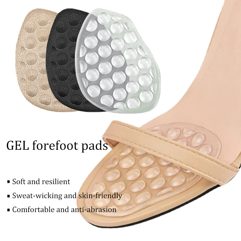 GEL Forefoot Pad Silicone Particle Massage Soft Half Insoles Women Shoe Cushion Foot Care Sandals Heels Insert Non-slip Feet Pad