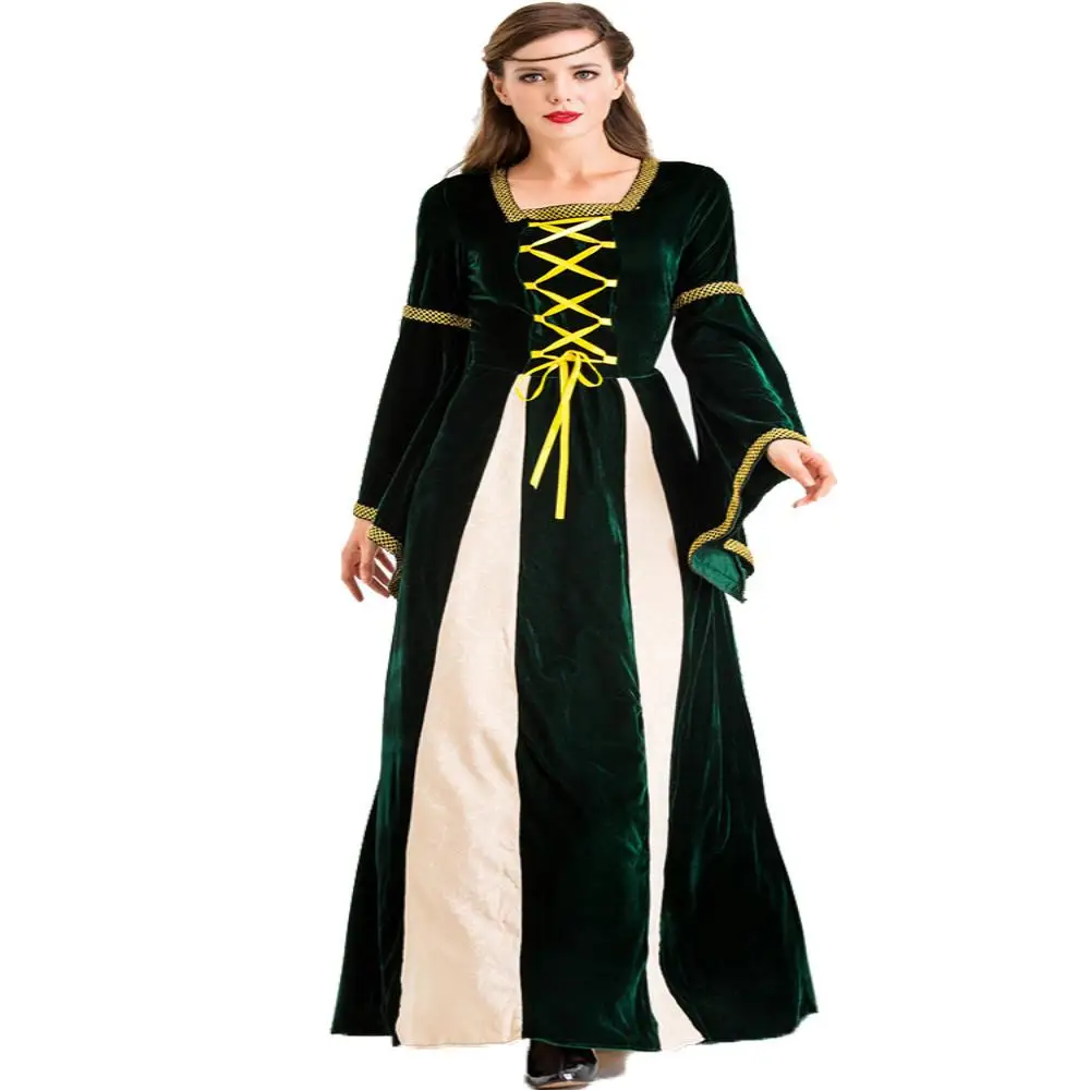 Costume da regina Ele Abito lungo Retro Corte Opera Photoaphy Guardaroba Glorious Queen loween Costume da donna Faion