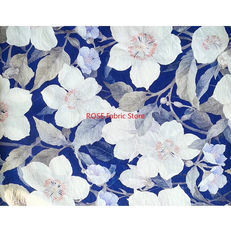 1 Meter Floral Digital Printing Brocade Cotton Fabric Cheongsam Dress Blouse Hanfu Handmade Sewing Fabric