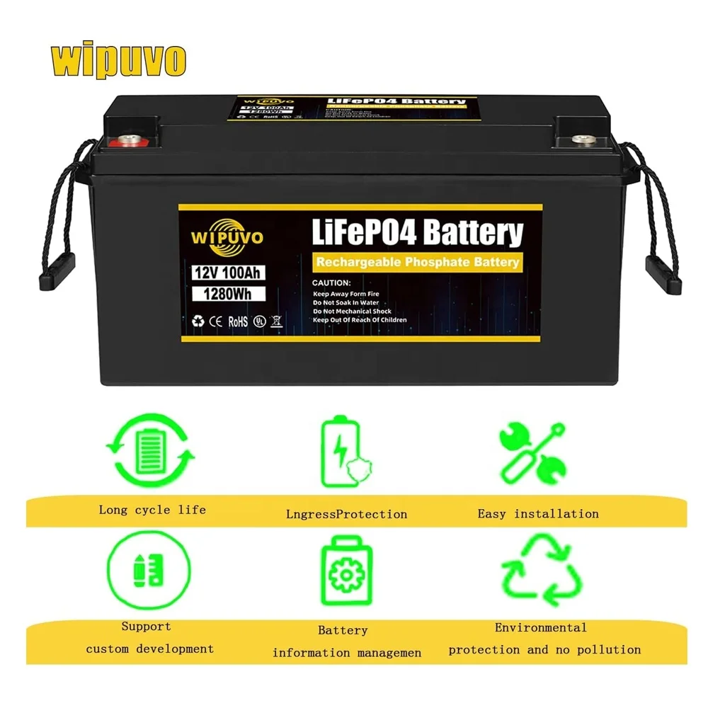 USA European Warehouse 12V LiFePO4 Battery Pack 12v 100ah 200ah 300ah Battery Pack for Solar System