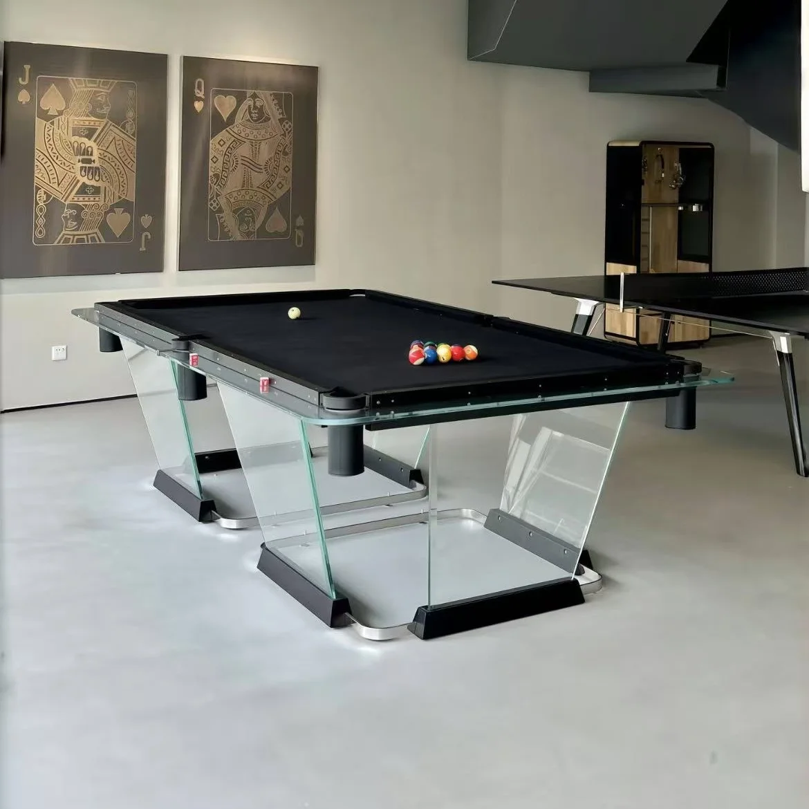 Modern 7ft 8ft 9ft Standard Glass Pool Table Pool Table