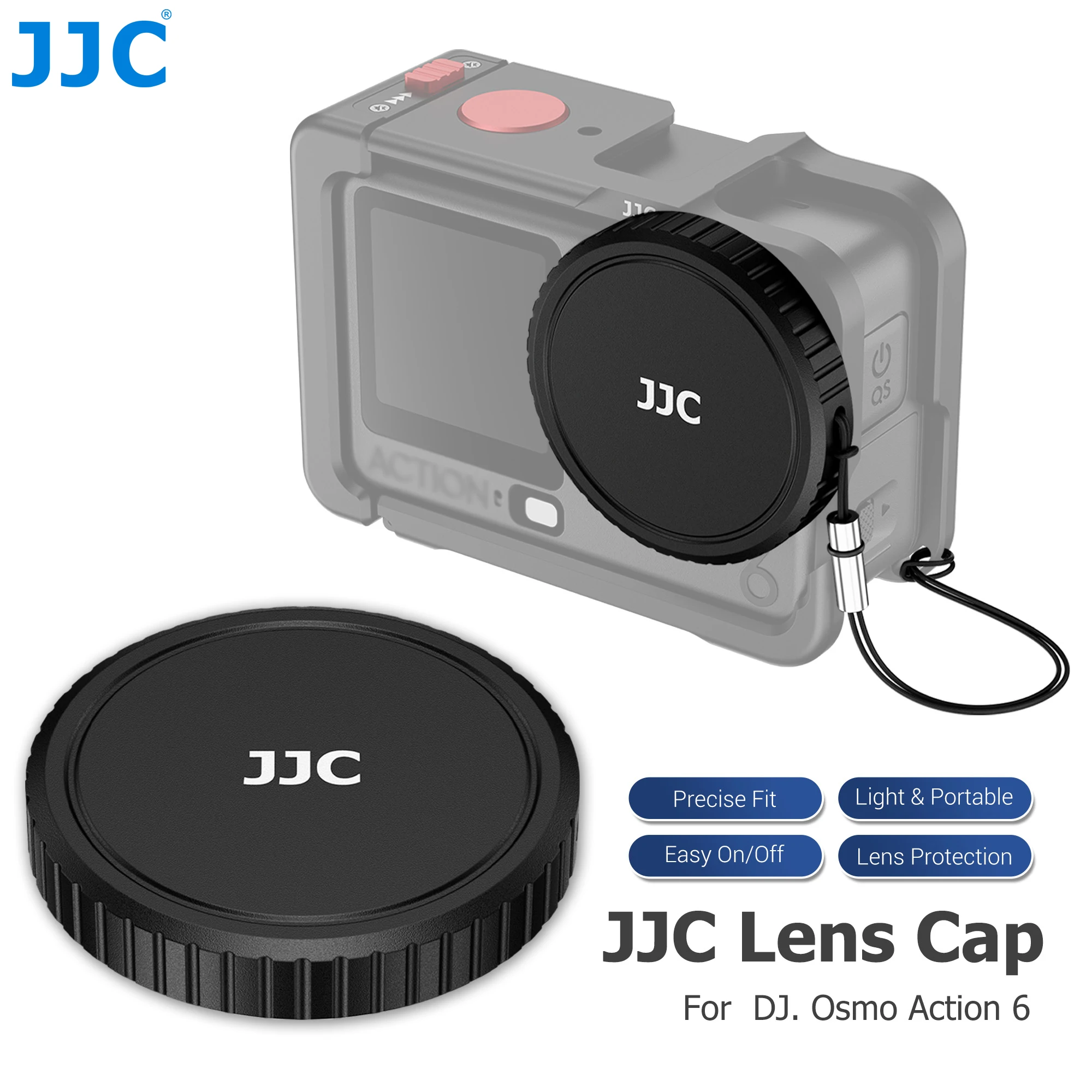 

JJC Camera Lens Caps for DJI Osmo Action 6 Lens Protective Cover DJI Osmo Action 6 Anti-scratch Anti-fall Camera Accessories