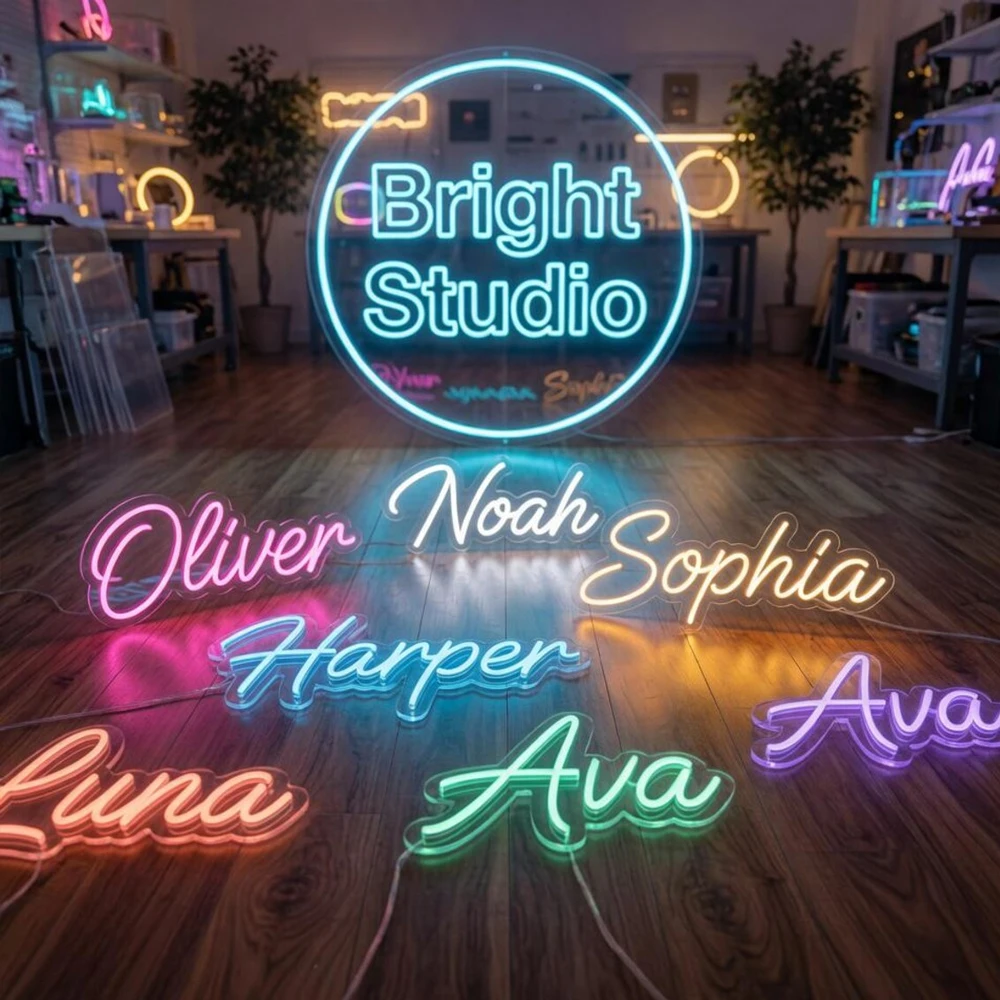 Custom Neon Sign Acrylic Logo Sign UV Printing Logo Light for Beauty Salon Nail Hair Custom Company LED Neon Light Dropshipping