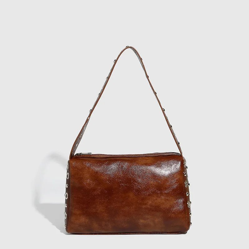 

Роскошные дизайнерские сумки для женщин, высококачественные женские сумки из искусственной кожи, новая сумка-подушка, кошельки, сумка на плечо с полыми заклепками в стиле панк