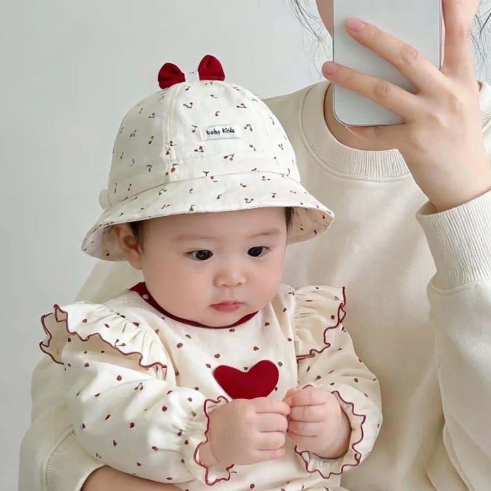 

Дышащая детская панама с мультяшным принтом и ушками, солнцезащитная, ветрозащитная, с мягкой складной тесьмой, для малышей, весна