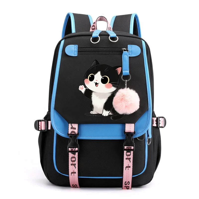Anime Fashion Solid Color Waterproof Backpack Unisex Couple Student Computer Bag Durable Practical Simple Design daypack