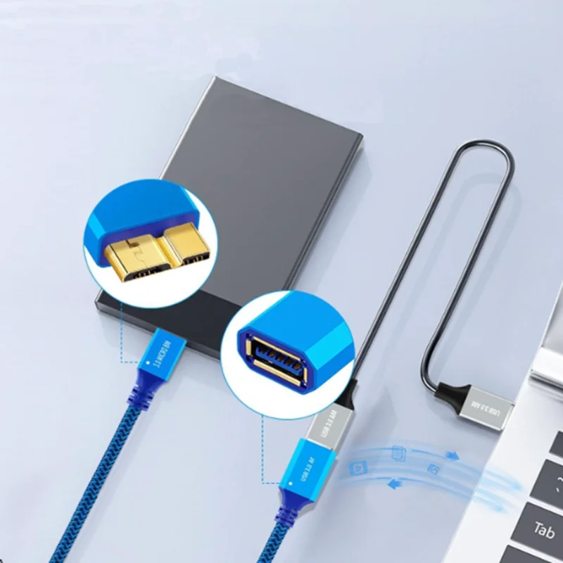 Micro B to USB3.0 Female OTG Data Cable Short Converter Adaptor for Computers, Laptops, External Hard Drives