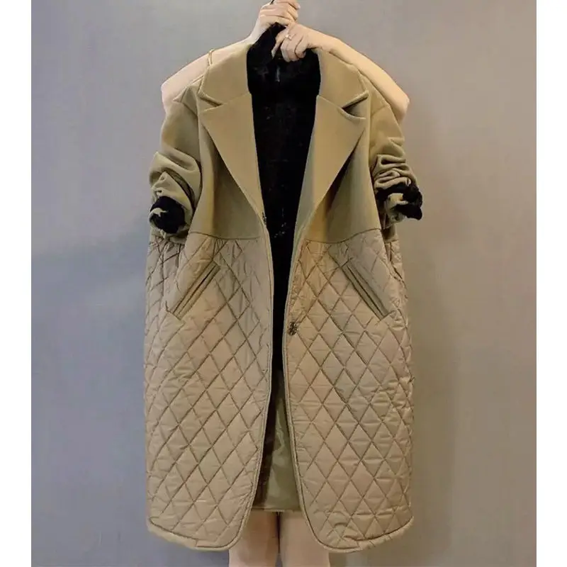 Cappotti lunghi in cotone per le donne cardigan invernali caldi vestiti coreani retrò capispalla giacche camicetta top Trench da donna