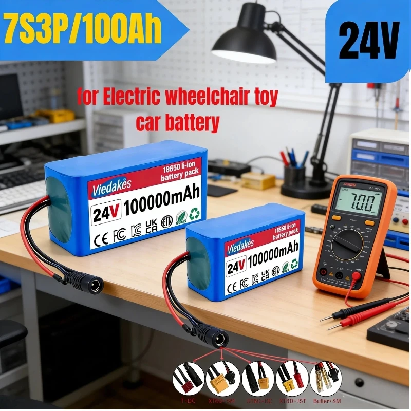 

Professional 24V 10Ah Lithium Battery 7S3P Pack with BMS, for Electric Tools, Electric wheelchair, toy car, quality Assurance✓✓