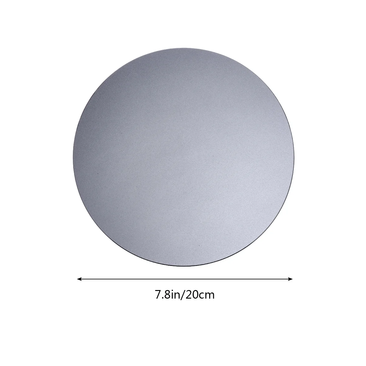 200 x 200 mm rundes Aluminium-Mauspad, rutschfest, doppelter Verwendungszweck, für Schreibtische, Tische, Computer, Fernseher, Videospiele, Grau