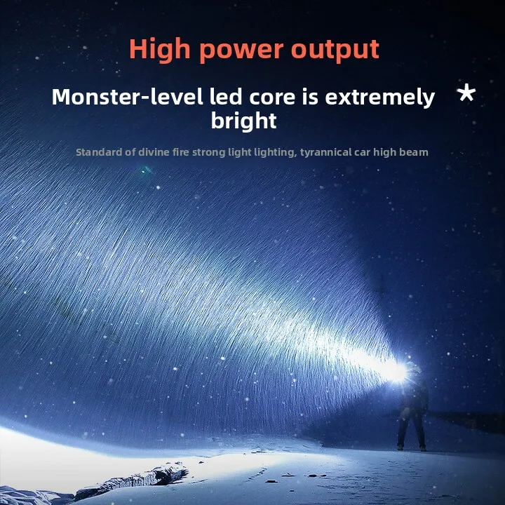 Strong light flashlight, small mini zoom long-range long-range outdoor riding light