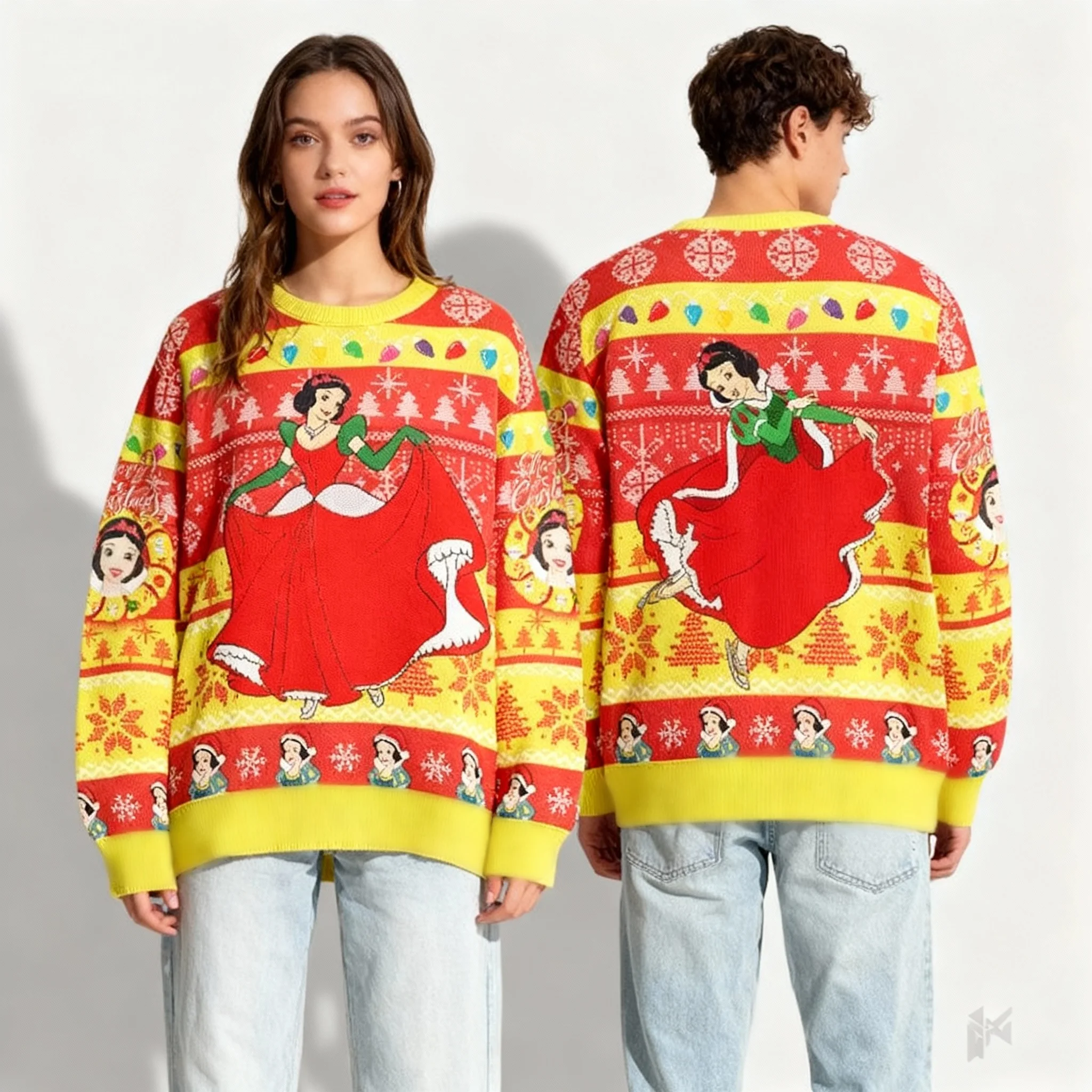 เสื้อสเวตเตอร์ดิสนีย์กูฟี่เจ้าหญิงมิกกี้คริสต์มาสปาร์ตี้เสื้อสเวตเตอร์มีฮู้ดโอเวอร์ไซส์สุดเท่สำหรับผู้หญิงผู้ใหญ่และเด็กฤดูใบไม้ร่วงฤดูหนาว