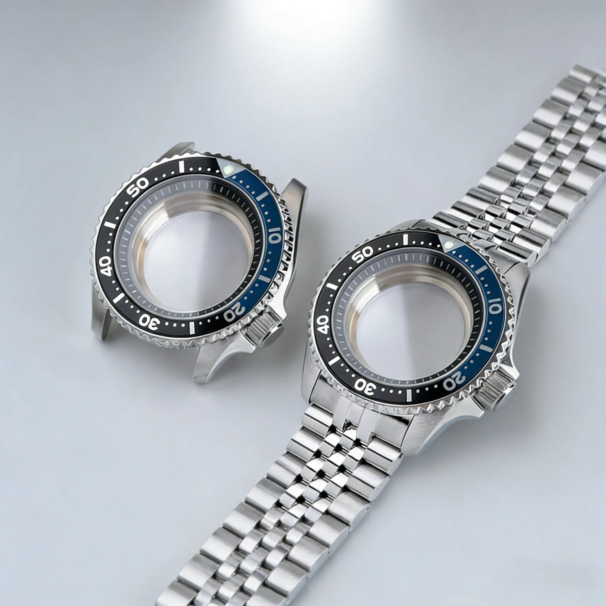 Tandorio New 41mm SKX007 Stainless Steel Diving Watch Case Sapphire Glass 20ATM Fit NH34 NH35 NH36 Movement Men's Watch Parts