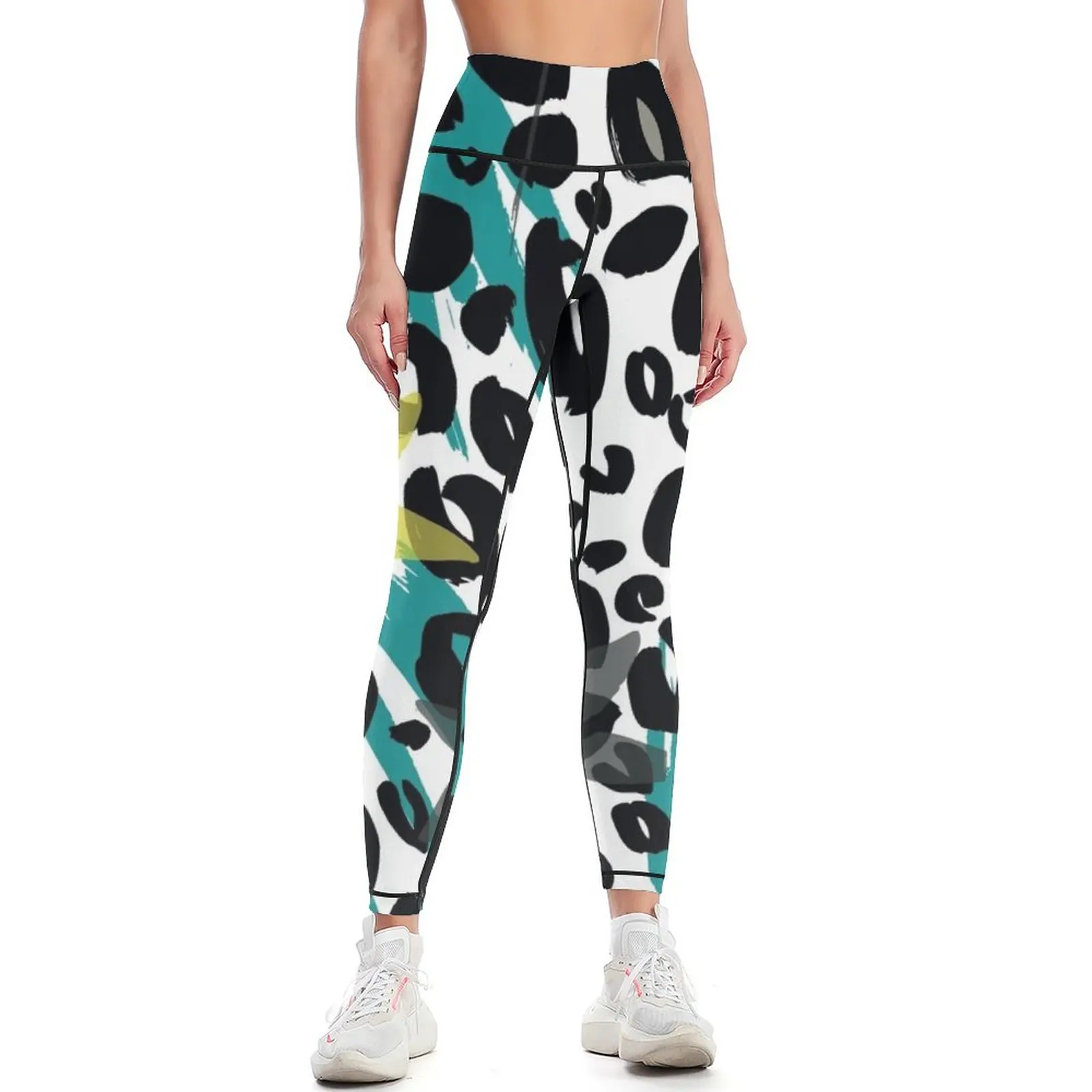 Bold Modern Animal Print Turquoise Leggings Pants sport push up tights for legings for fitness Womens Leggings