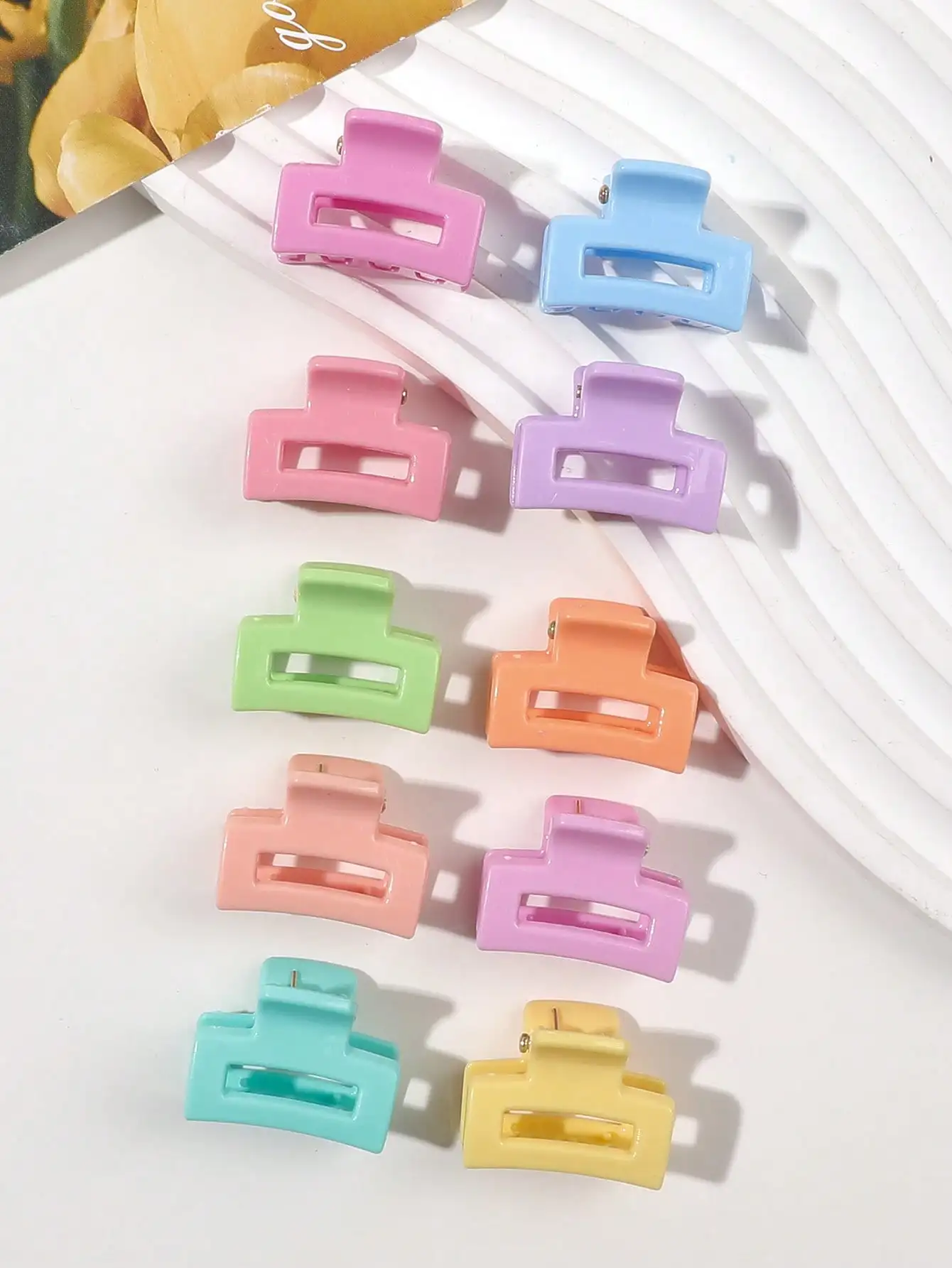 10 Stück Sommer-Macaron-Haarspangen für Frauen und Mädchen, 2,5 cm Rechteckige Haarklammern für Dünnes und Dickes Haar – Detail 5