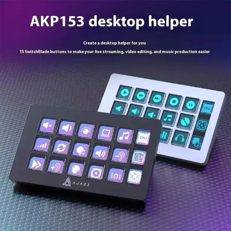 Ajazz AkP153 Visual Keyboard Game Programming Live Assistant Image Design Desktop Integrated Controller PC Gamer Accessories