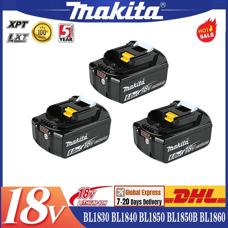 

BL1860B Makita li-ion Battery 100% compatible for Makita 18V power tools DDF487 DTW190 DTD156 DHP485 Replacement Lithium battery