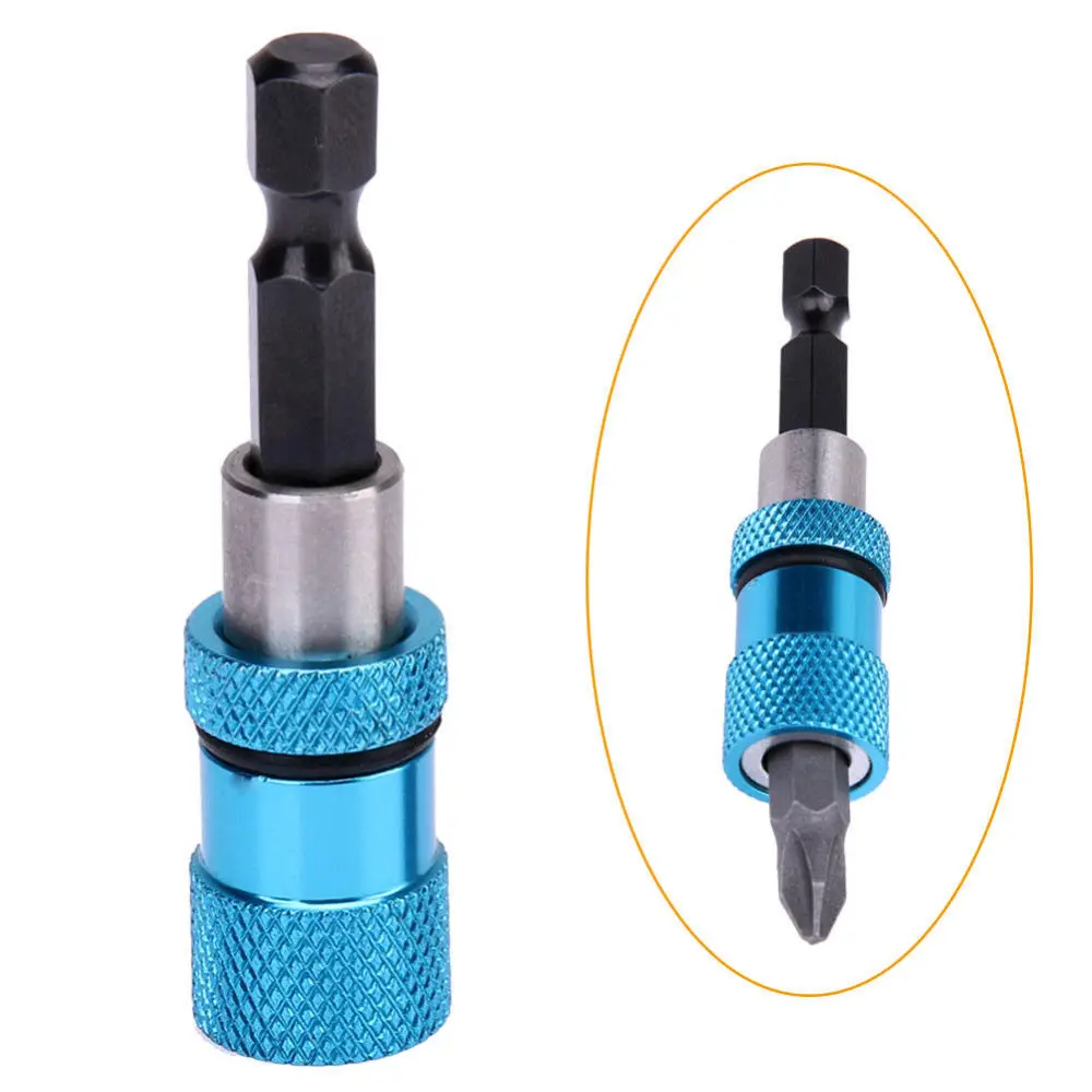 2x 60mm Magnetic Extension Drill Bit Holder 1/4" Hex Shank Quick Release Holder Woodworking Tool Carpenters Must-Have Power Tool