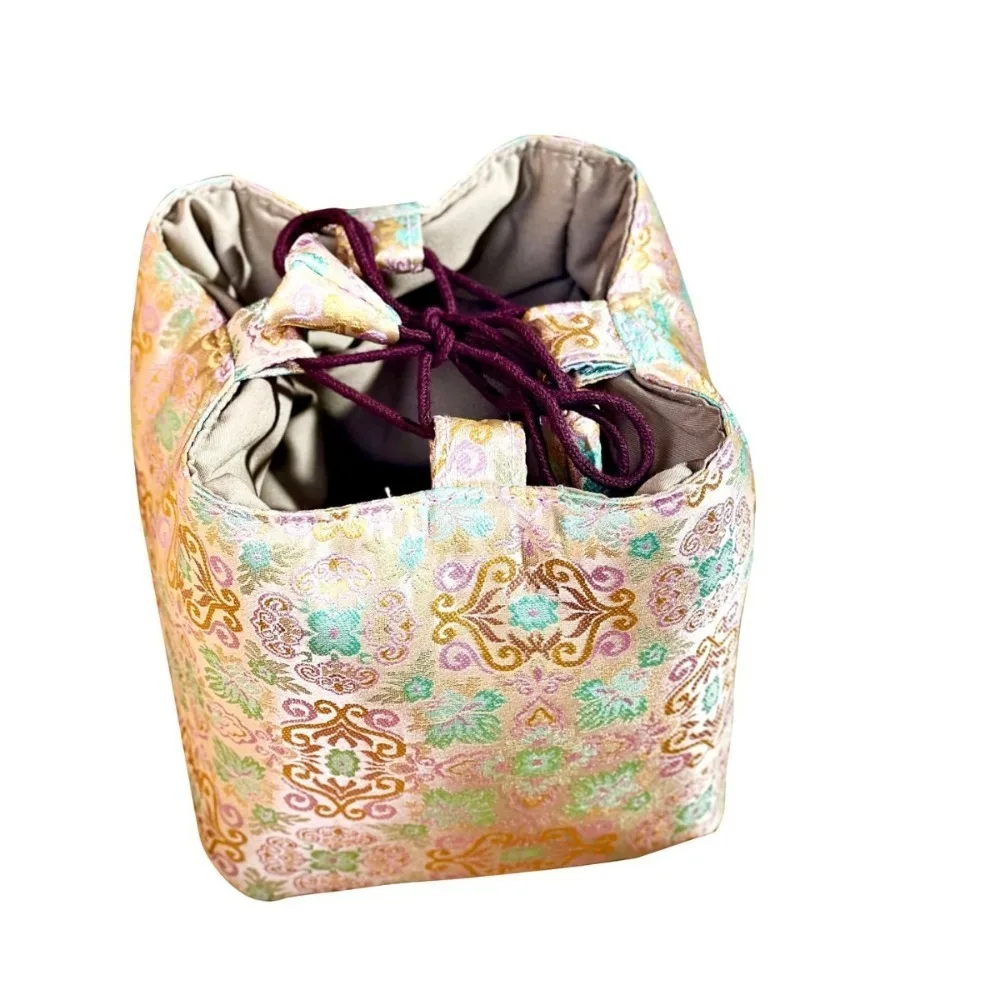 

Chinese Style Tea Set Organizer Bag Tea Ceremony Accessories Embroidered Brocade Bag Multifunctional Breakage-proof