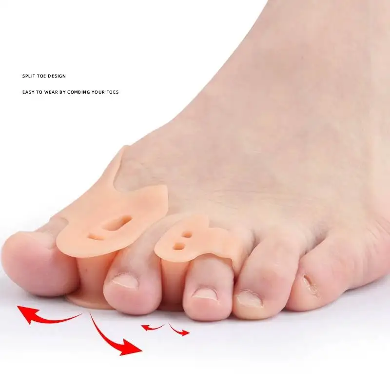 1Pair Forefoot Pad Hallux Valgus Toe Separator Soft Massage Clamp Forefoot Pad With Holes Thickened Sole Toe Separator Pedicure
