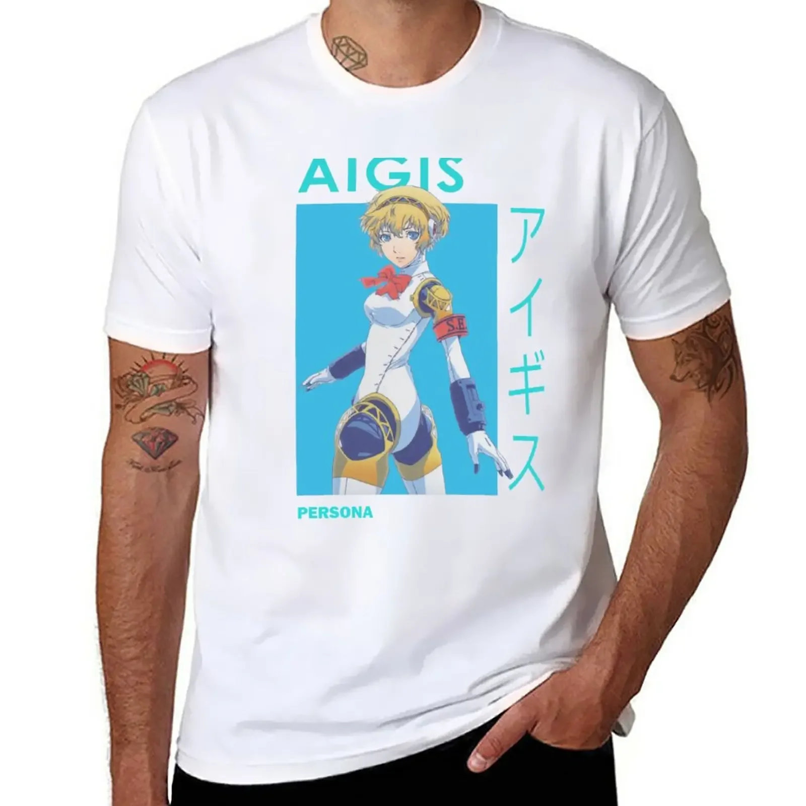 Aigis SEES Ai-chan Aegis Persona 3 T-Shirt summer top cute clothes plain customizeds mens cotton t shirts