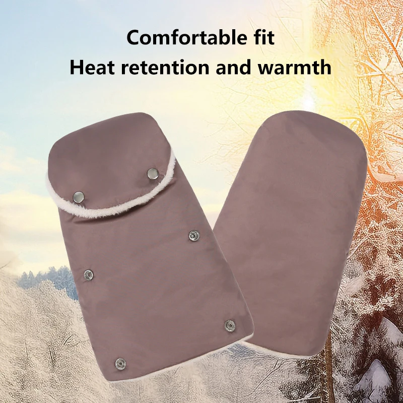 Stroller Gloves Winter Windproof Warm Simple Style Universal Fleece-lined And Thickened Outdoor Accessories