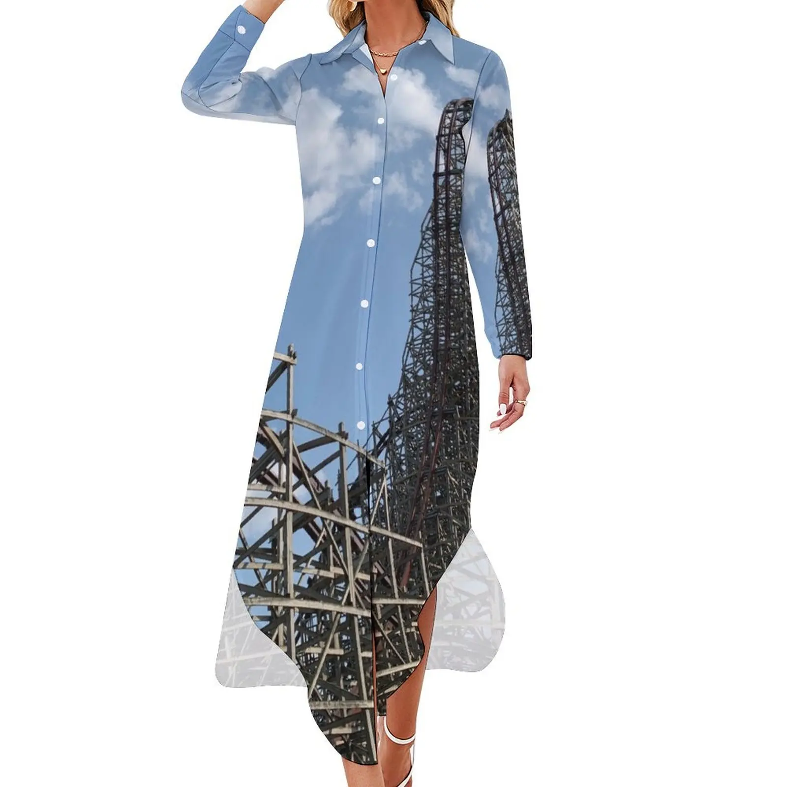 

Steel Vengeance Long Sleeved Shirt Dress Women dresses summer women's clothing korea stylish