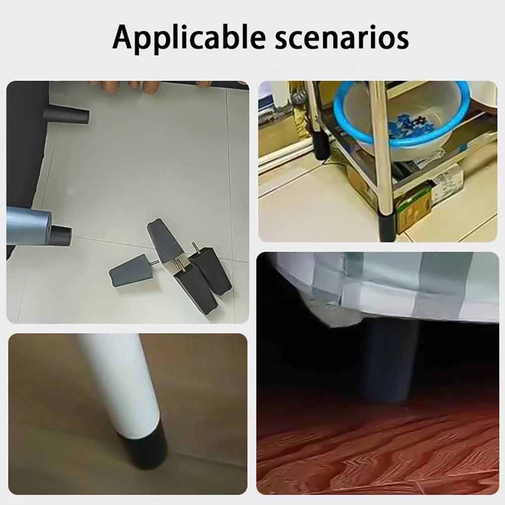 M8 M10 검정색 PE 플라스틱 조정 가능한 발 패드 충격 흡수 미끄럼 방지 가구 발 패드 테이블 의자 다리 보호대 액세서리