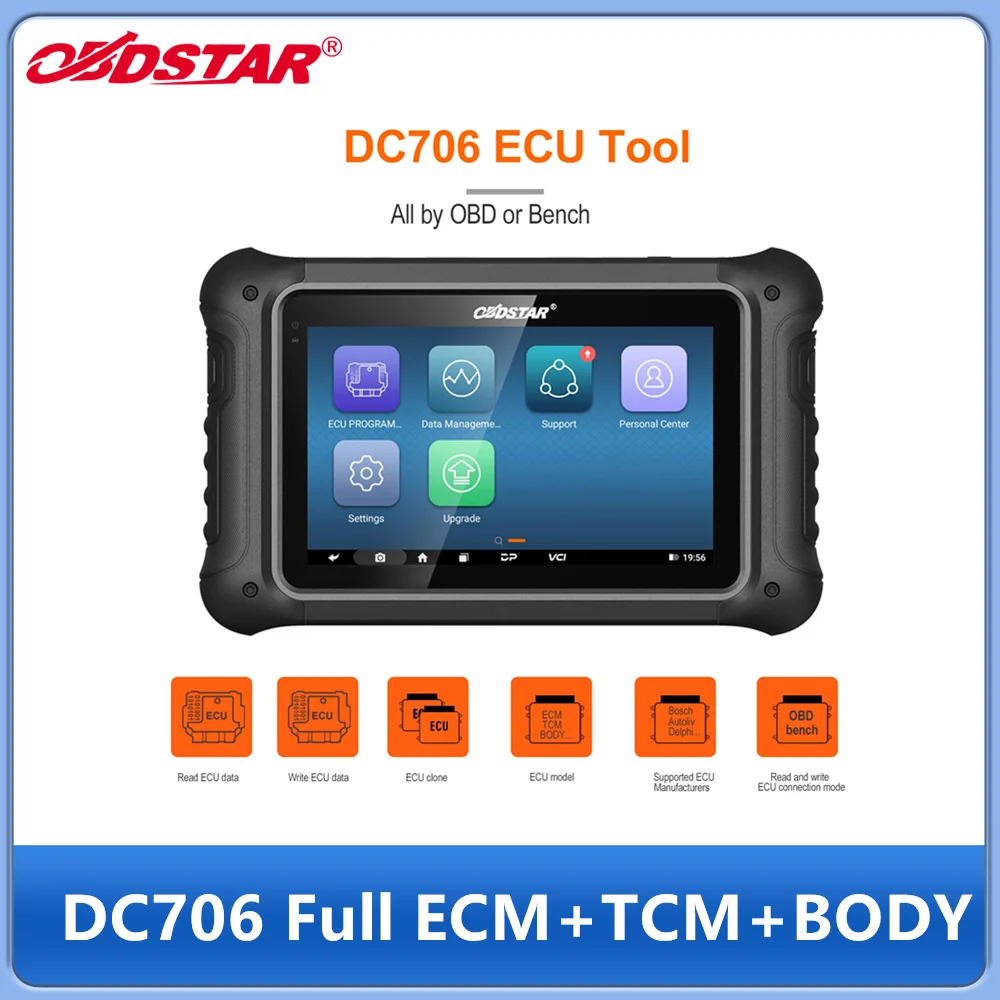 

Full Version OBDSTAR DC706 ECU Tool for Car and Motorcycle with ECM+TCM+BODY ECU Clone by OBD or BENCH