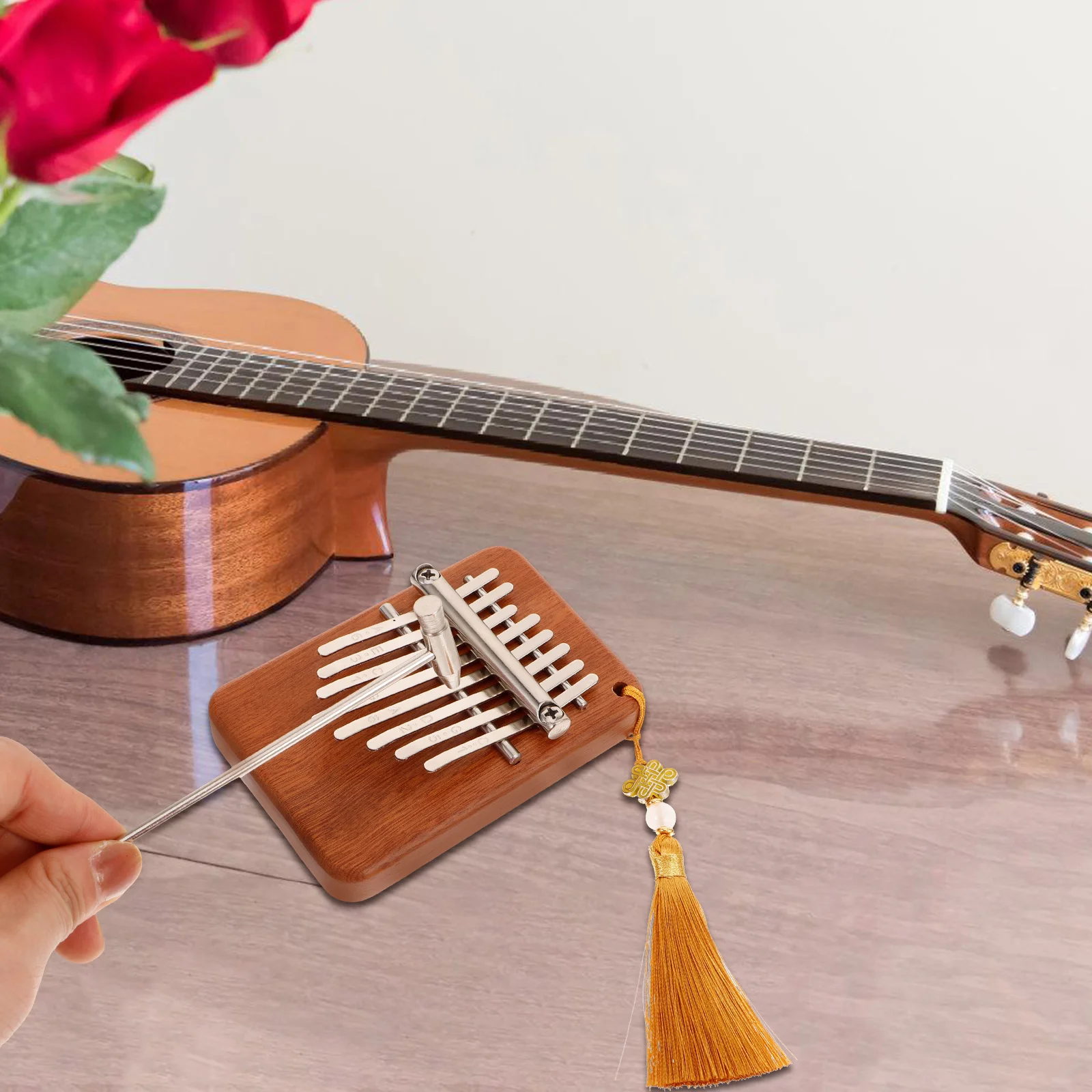 

Mini Thumb Piano Kalimba Durable Wood Metal Small Musical Instrument Beginner Kids Portable Lightweight