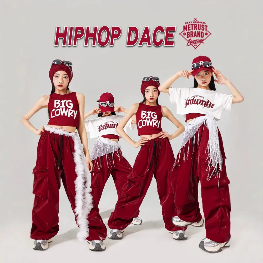 حروف وضع المحكمة K-pop Haut حروف رياضية للركض بنطلونات fille group vêtements مجموعات enfants الهيب هوب ملابس الشارع الشهير