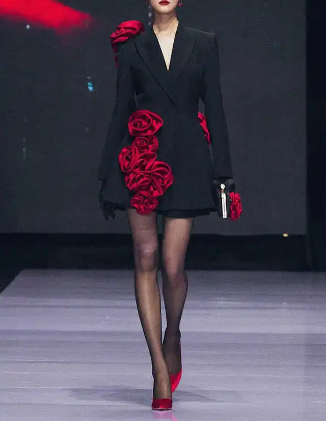 Red Carpet Show Women Blazer Unique Mother Of Bride Blazer Graduation Ceremony Attire Wear One Piece Customized