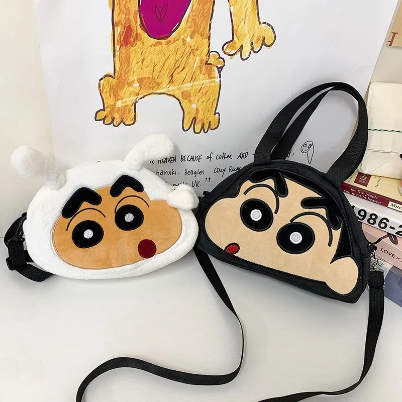 

New Crayon Shinchans Anime Crossbody Bag Cartoon Fashion Portable Women Tote Storage Bag Handbag Girls Zipper Messenger Bag Gift