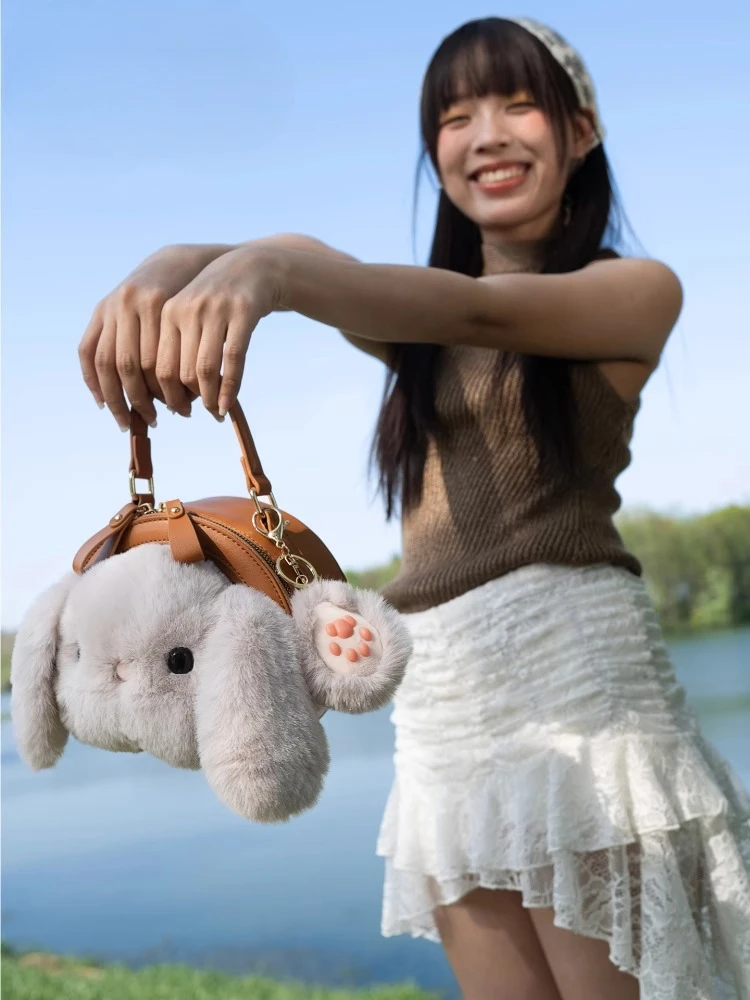 Simpatica borsa creativa con coniglio super fuoco, borsa a tracolla a tracolla, moda femminile, dolce regalo per anziani