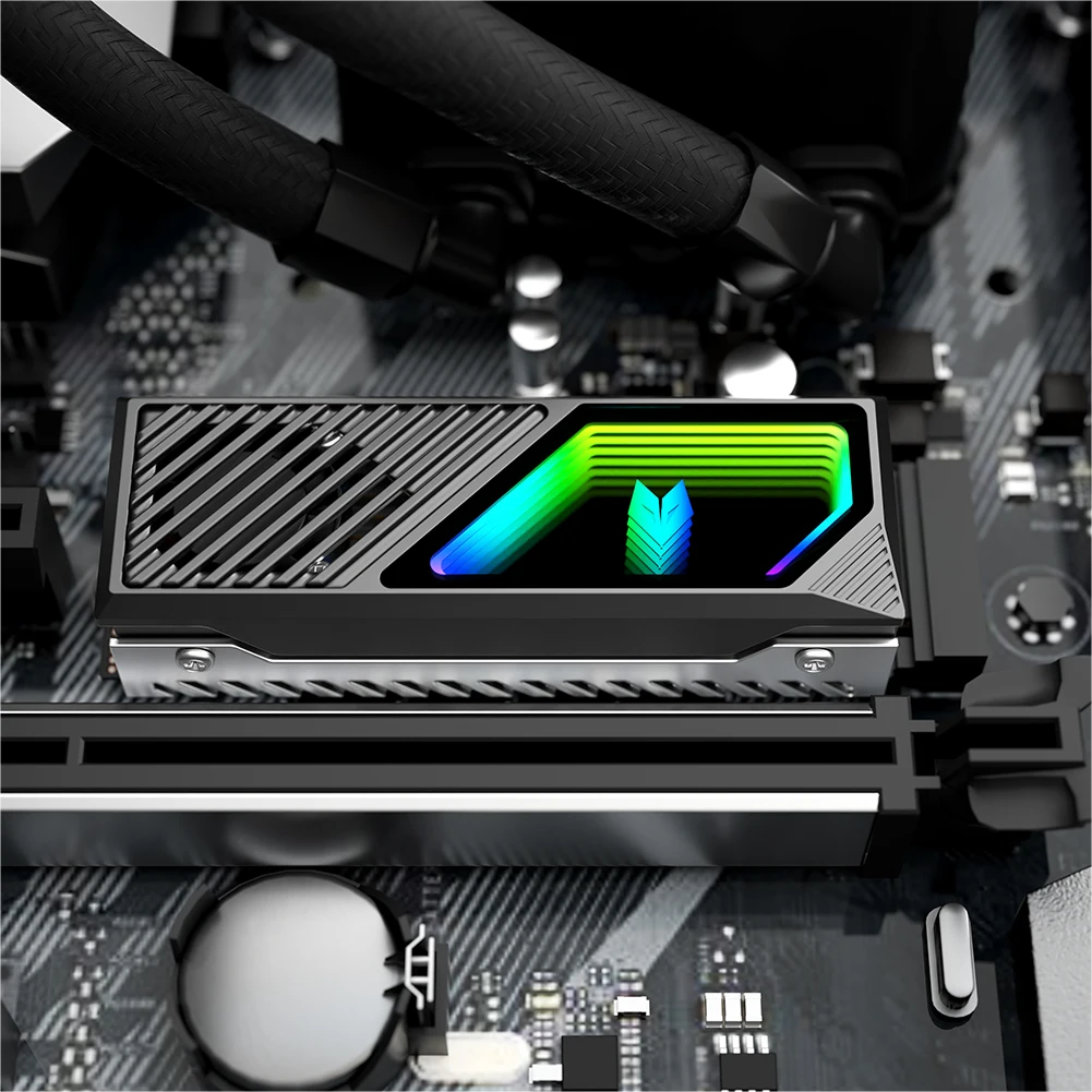 M.2 2280 SSD Heatsink SSD Aluminium Radiator Ingebouwde ventilator 5V 3 Pin ARGB Solid State Drive Koeler M.2 Radiator voor M.2 2280