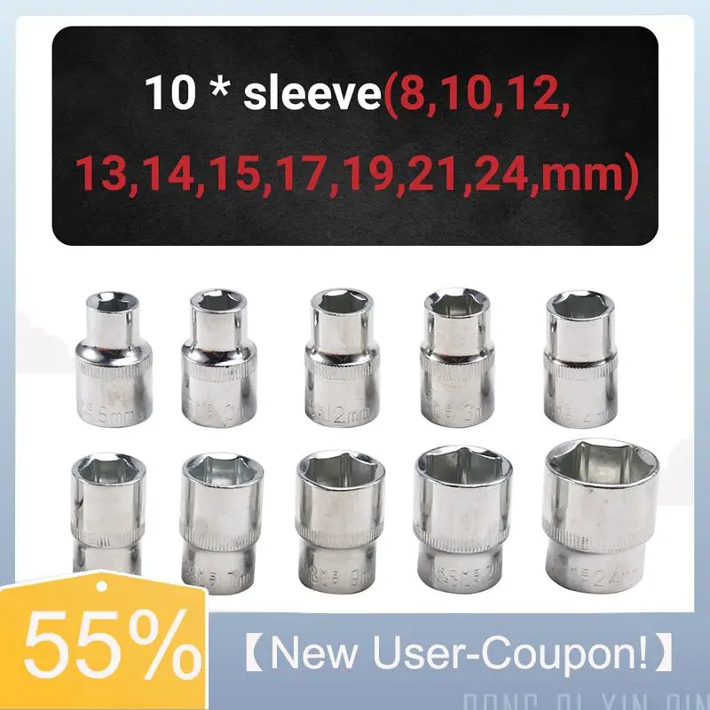 

A81M New- Automotive 12 PCS Quick Socket And 1/2 Large Flying Ratchet Wrench Set For Car Maintenance