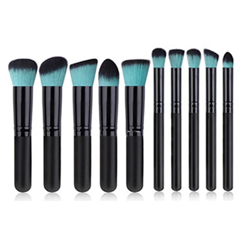 10 pezzi Cosmetici Fondotinta per sfumare lo strumento per il trucco del fard Set di pennelli per trucco Kabuki sintetico Nuovo arrivo