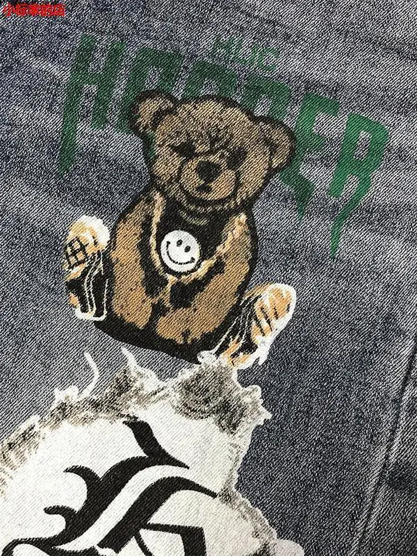 New Arrival Slim Fit Denim Jeans Cute Cartoon Bear Print for Men\'s Casual Spring Autumn Stretch Slim Jeans Hombre Graphic Jeans