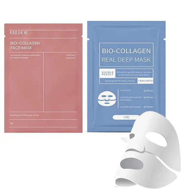 Bio Collagen Real Deep Mask Shrink Pores Deep Hydrating Overnight Face Mask Nawilżająca Odświeżająca Rozjaśniająca Pielęgnacja Skóry Twarzy