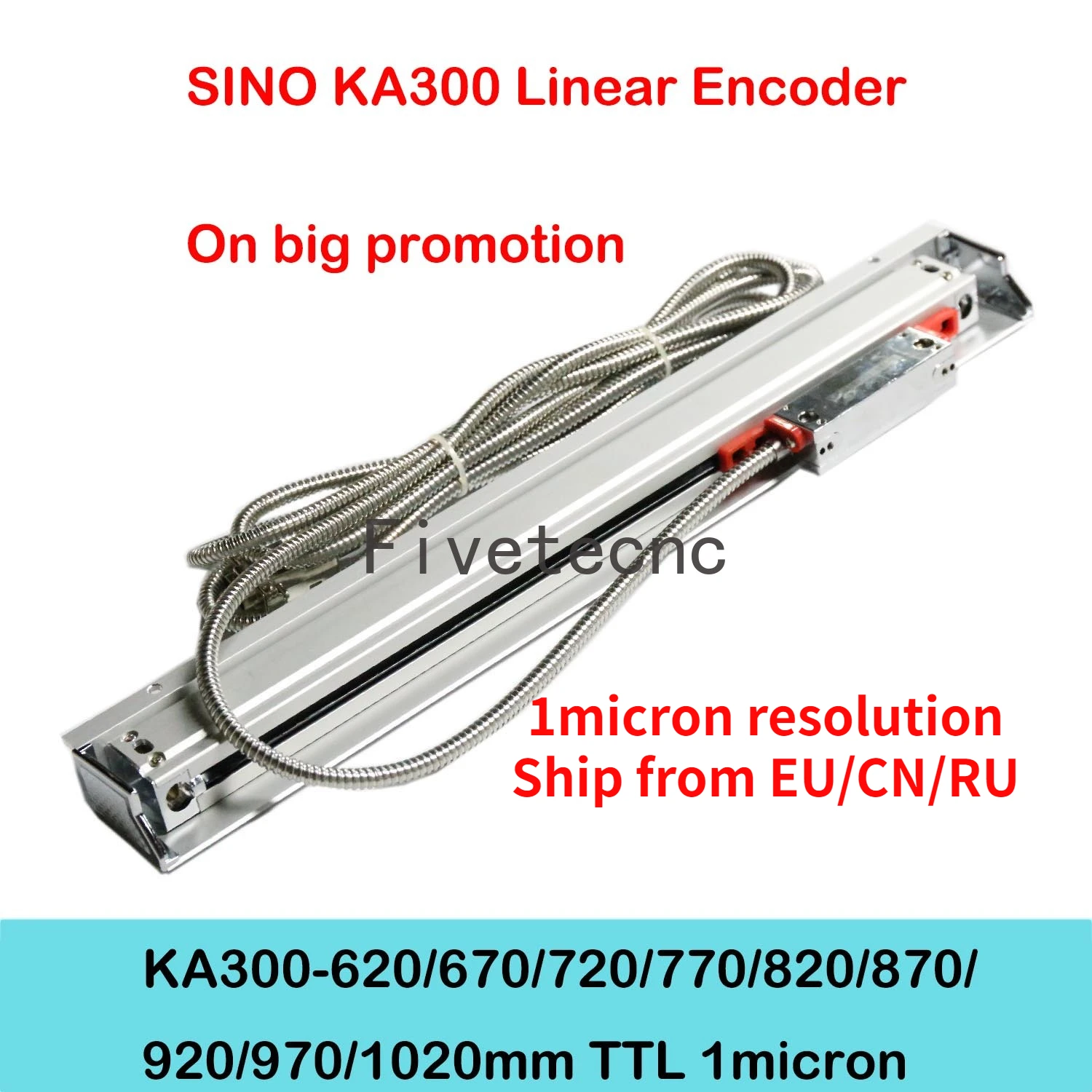 Sino Ka300 620 670 670 720 770 820 870 920 970 1020 Milímetros Micron Ttl Codificador Escala Linear para Fresadora Torno