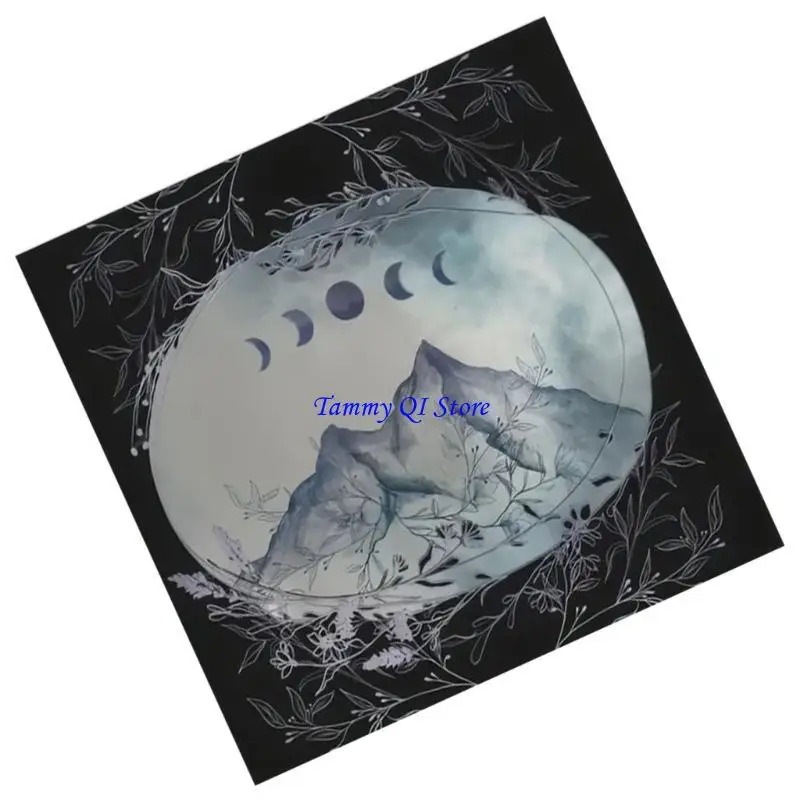 

F1FD Moon Mountain Astrology Altars Cloth Tarot Tablecloth Divinations Tablecloth