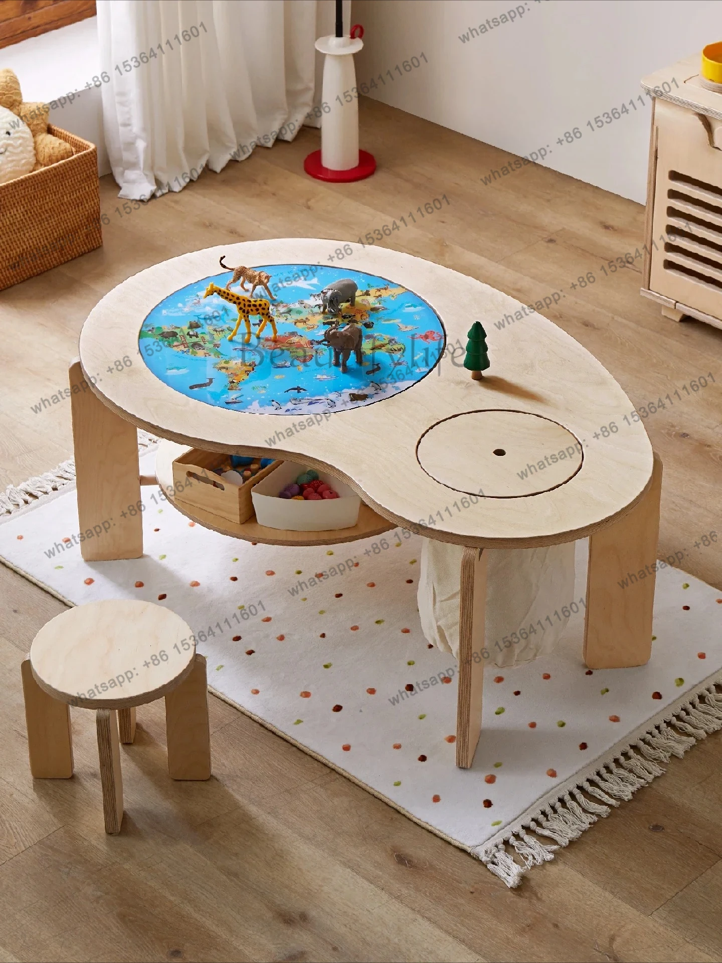 particle educational toy table children's ranger table  Room multifunctional building block table peanut large
