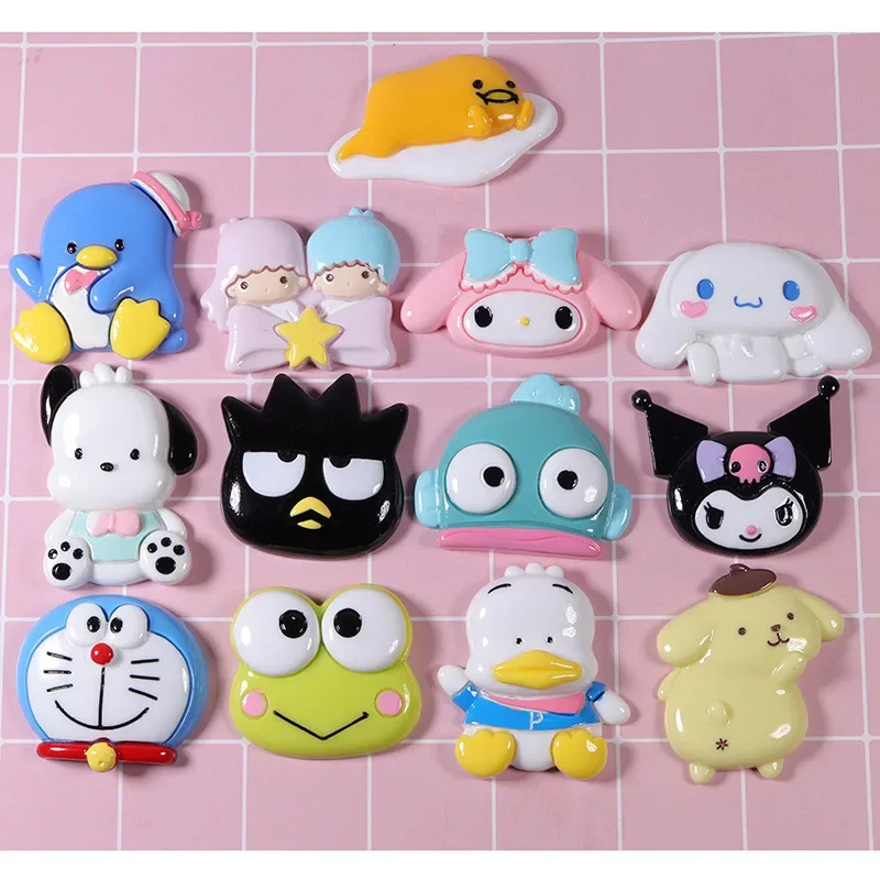 2/5pcs Messzemenő sanrio Gúnyrajz Anime Írásjegy Fagyanta accessor számára diy ékszer Gyártás gudetama badtz-maru Fagyanta flatback charms