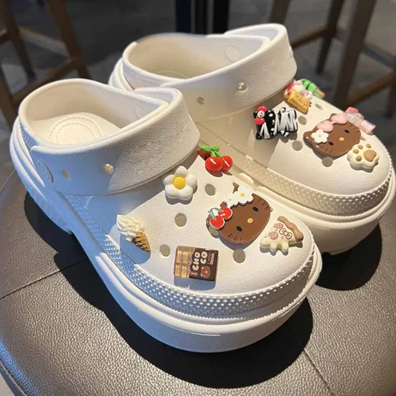 Miniso Charakter Hallo Kitty Set Schuhe Charms für Clogs Sandalen Dekoration PVC Cartoon Schuh zubehör Charms für Freunde Geschenke