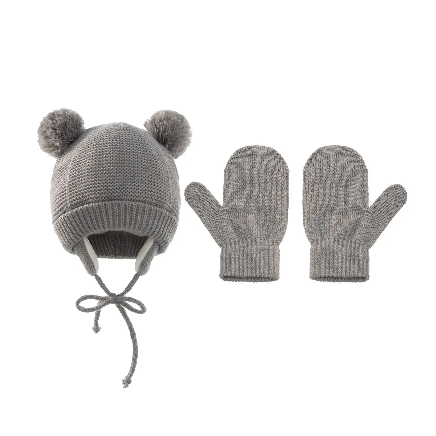 

Winter Cute Beanie Hat Infant Ear Protection Boys Solid Color Korean Style Bonnet Ear Cap Baby Gloves Baby Caps