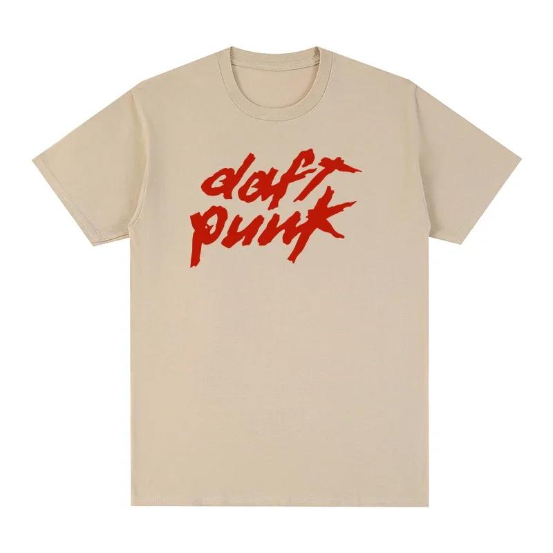 Summer Men Cotton T-Shirt Daft Punk Tops Tees Male Casual Clothing Unisex Women Fashion Solid Color Short Sleeve Streetwear