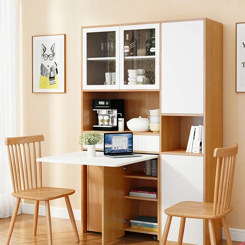 

Sideboard Cabinet Dining Table Integrated Modern Minimalist Furniture Locker Cupboard Tea Cabinet Folding Dining Table