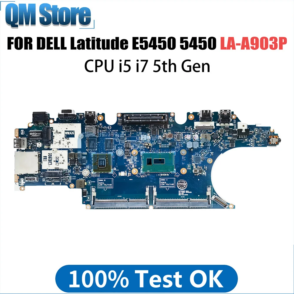 

Laptop Mainboard For DELL Latitude E5450 5450 0RH5P 017FG2 LA-A903P Notebook Motherboard i5 i7 5th Gen CPU 830 840M V2G DDR3