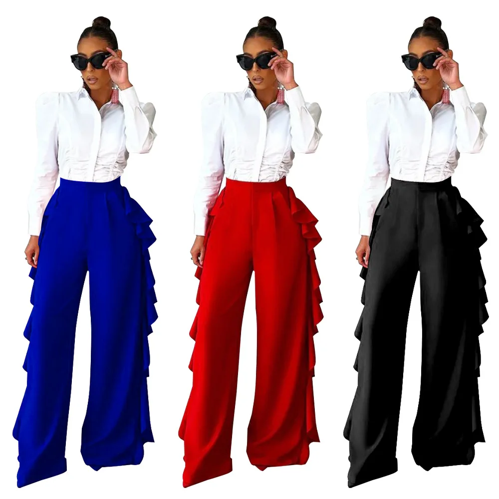 

Summer Wide Leg Pants Solid Color Loose Straight Trousers Long Women Pants Wide Leg Jogger Pants Fashion Casual Trousers